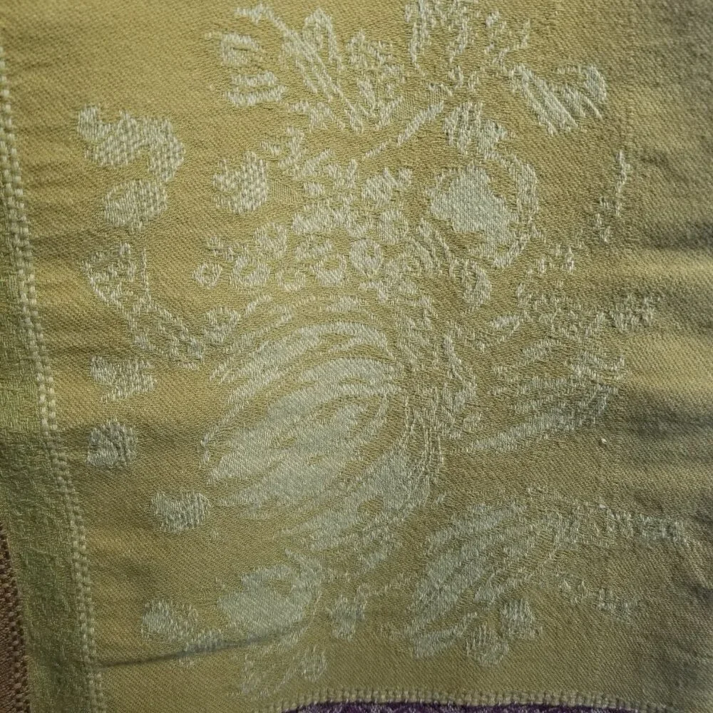 Pumpkin Grid Jacquard Red Gold Cotton Autumn Tablecloth 85L x 54W